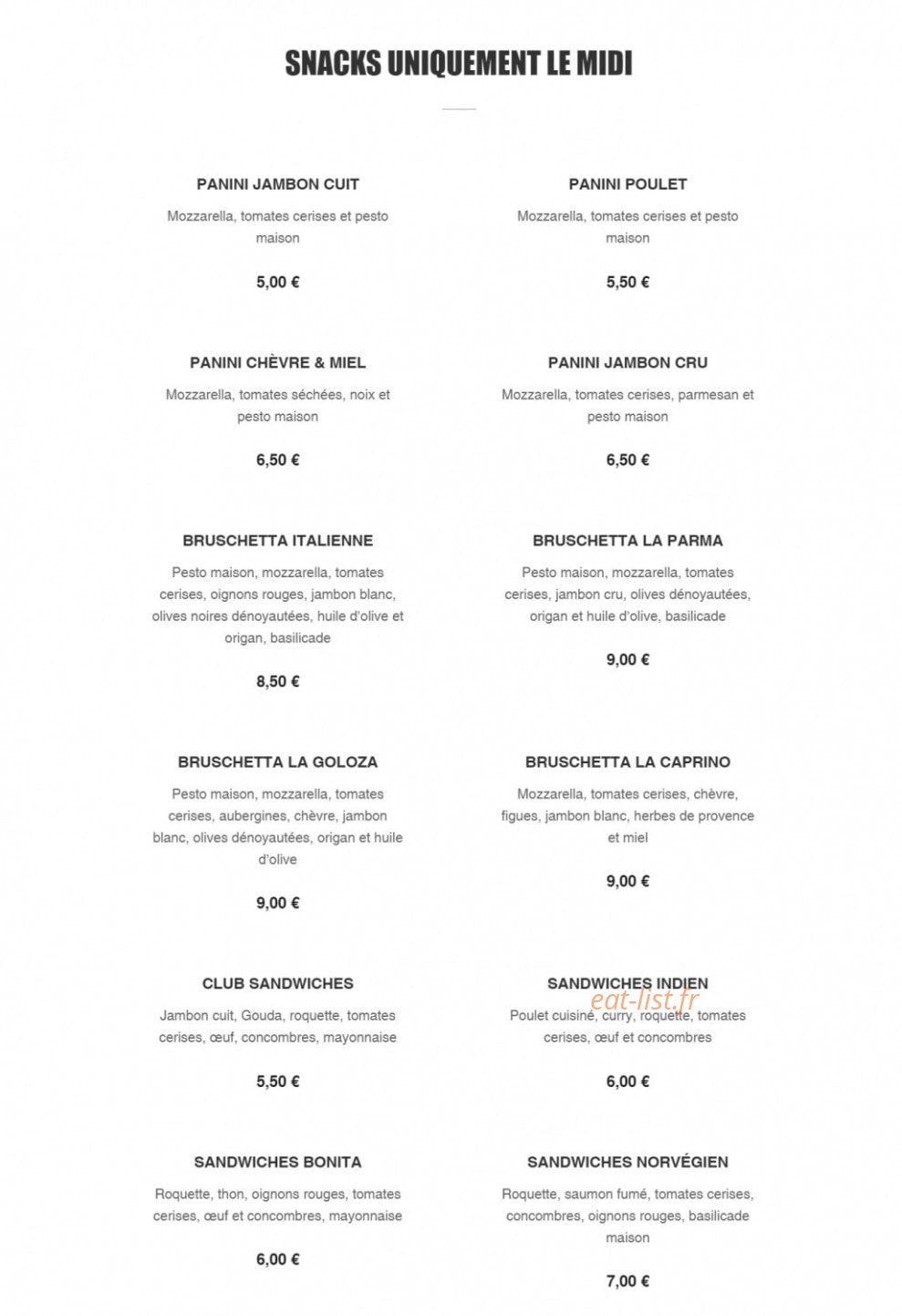 Le Delizie — carte page 6
