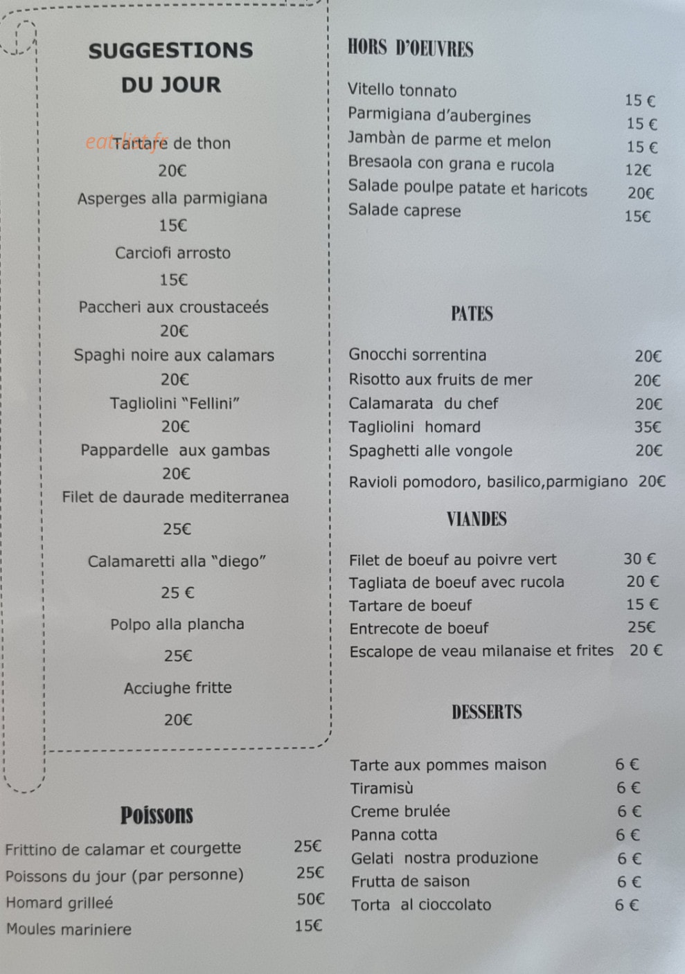 Le Fellini — carte page 2