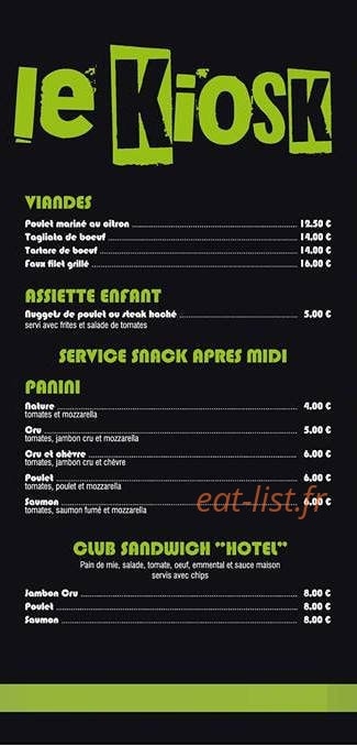 Le Kiosk — carte page 1