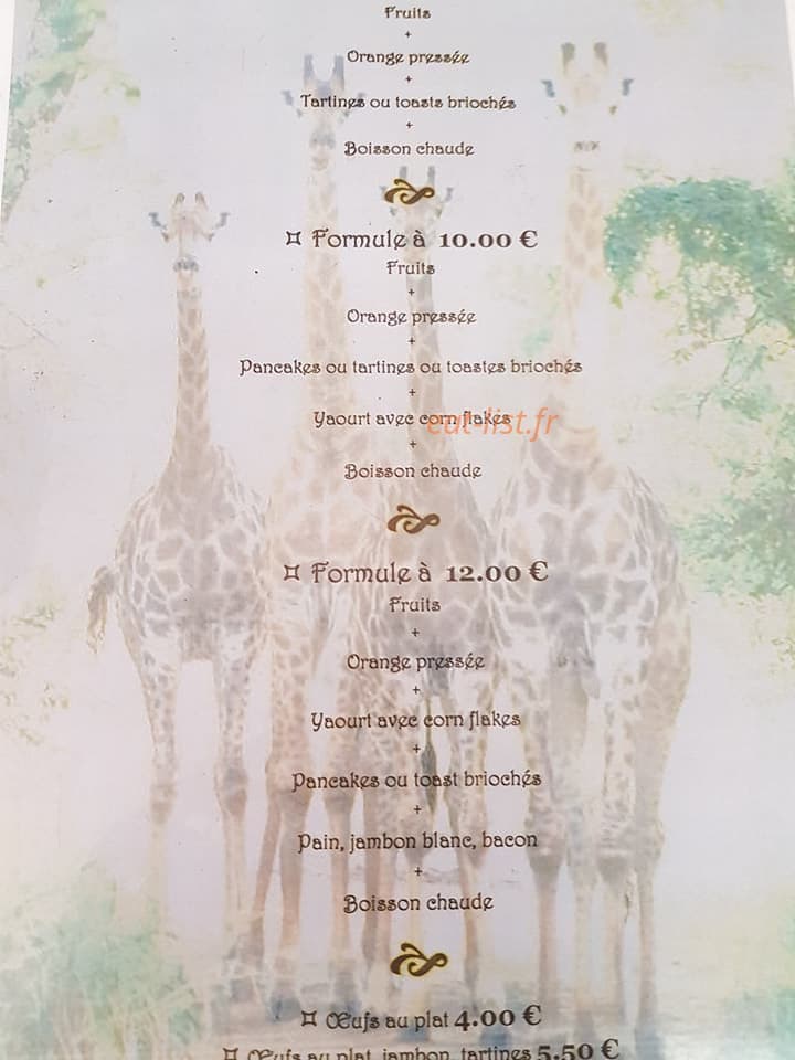 Le savane café — carte page 1