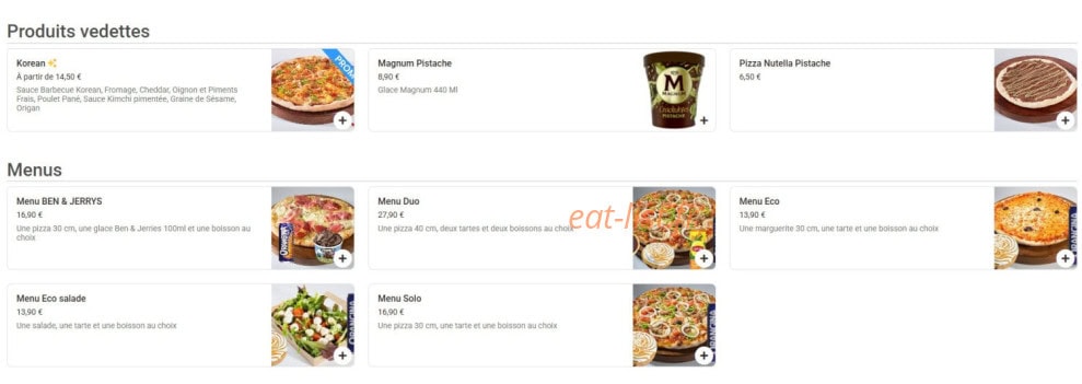 Mister Pizza — carte page 1