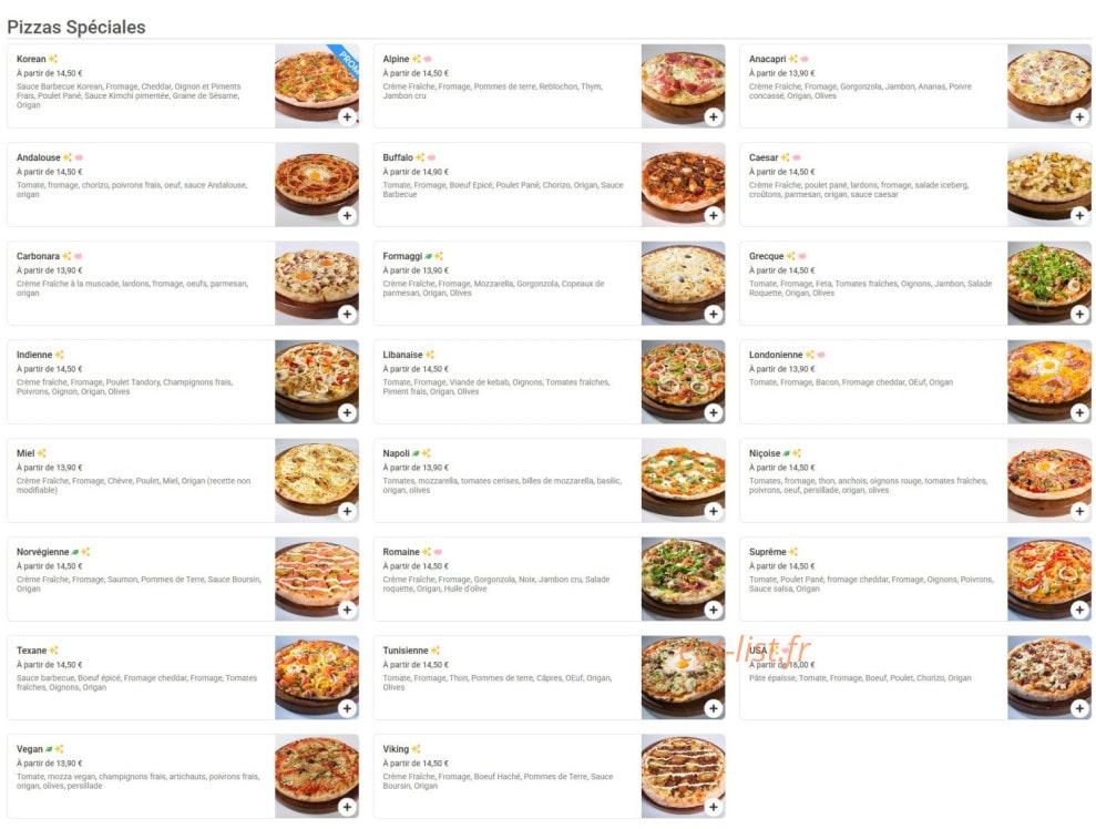 Mister Pizza — carte page 2