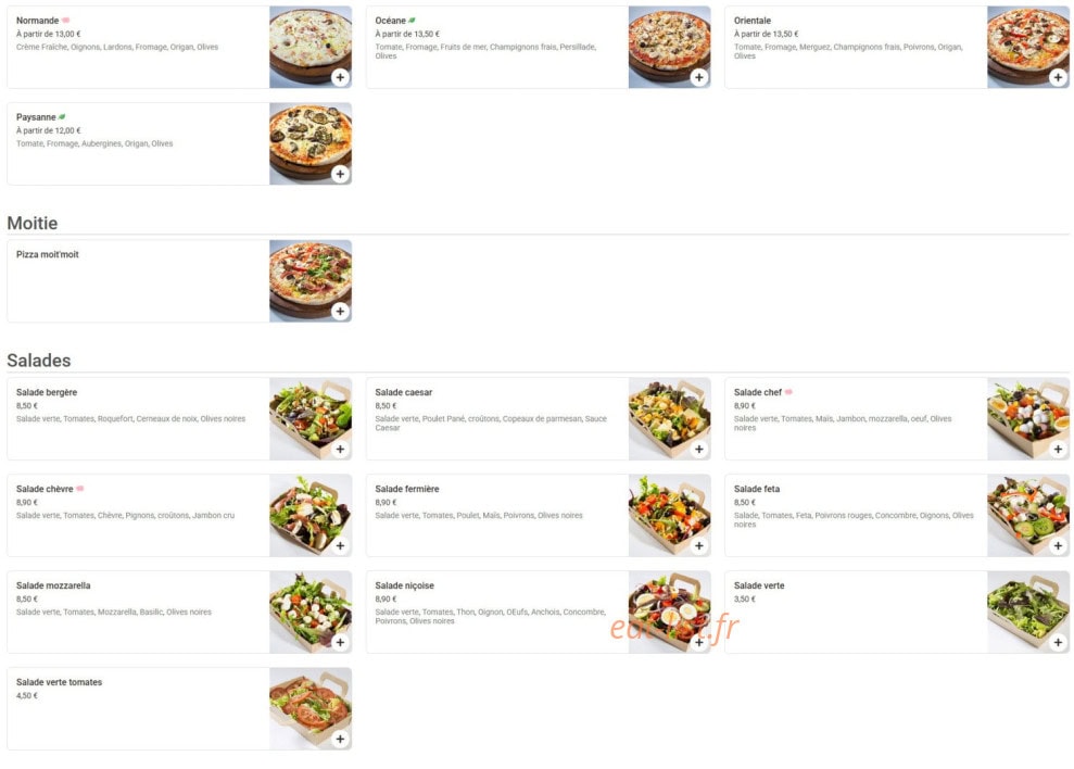 Mister Pizza — carte page 4