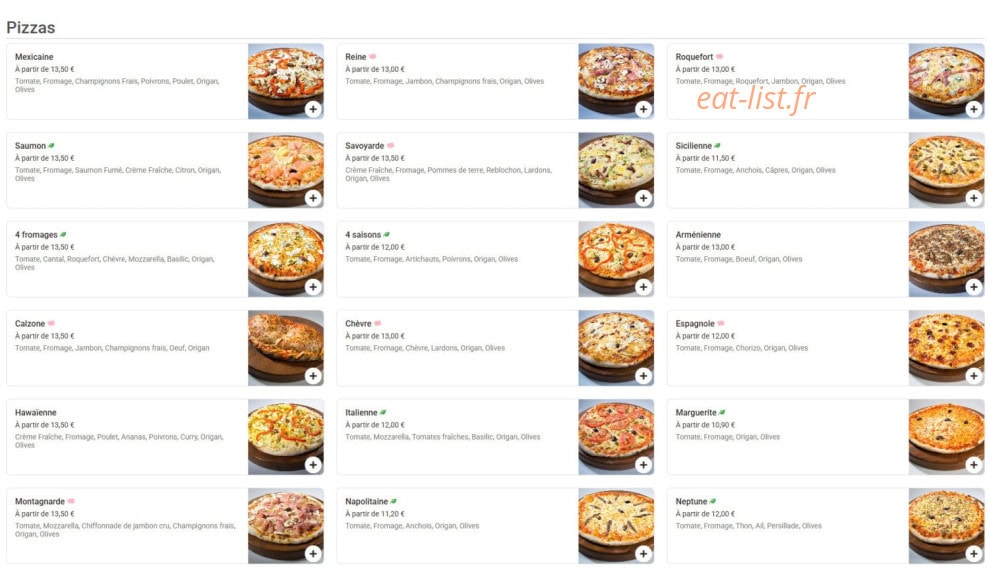 Mister Pizza — carte page 3