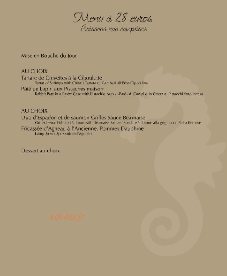 Restaurant L'Hippocampe — carte page 2