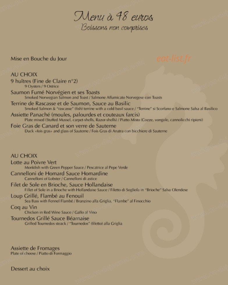 Restaurant L'Hippocampe — carte page 4
