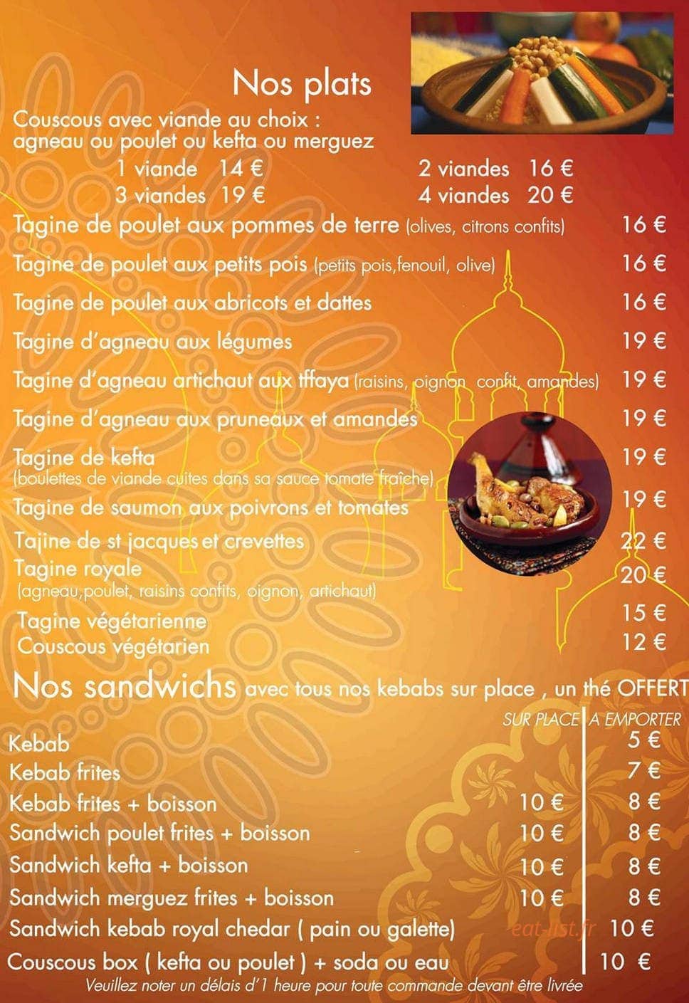 Restaurant Zamane Couscous — carte page 3