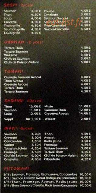Sushik — carte page 4
