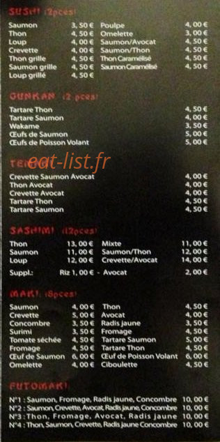 Sushik — carte page 3