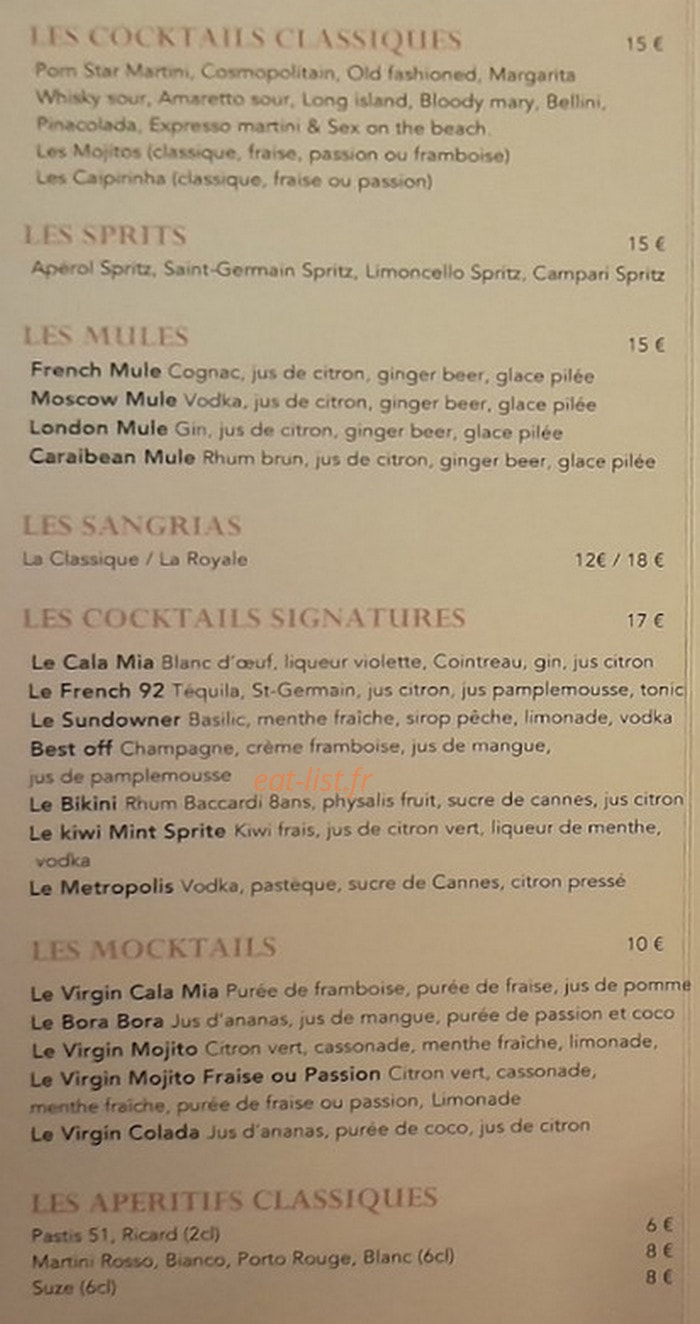 Cala Mia — carte page 3