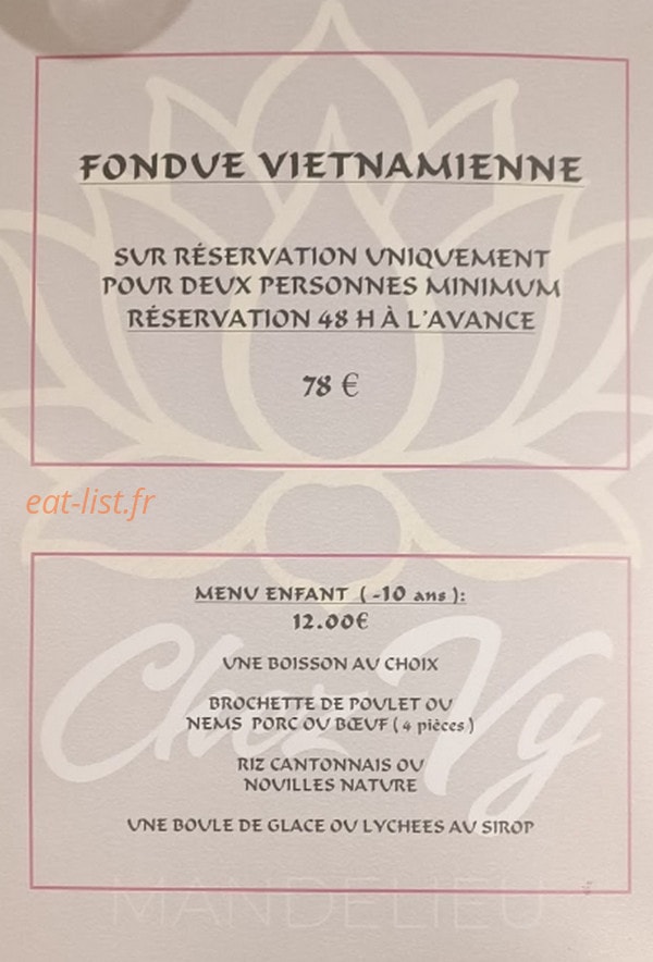 Chez Vy — carte page 1