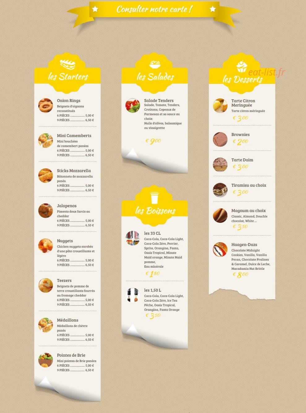 Chicken World — carte page 2