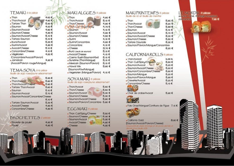 Cosmo Sushi — carte page 3