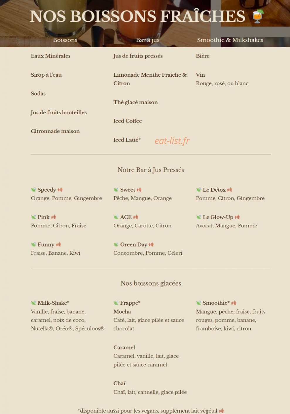 Green Bagel Café — carte page 6