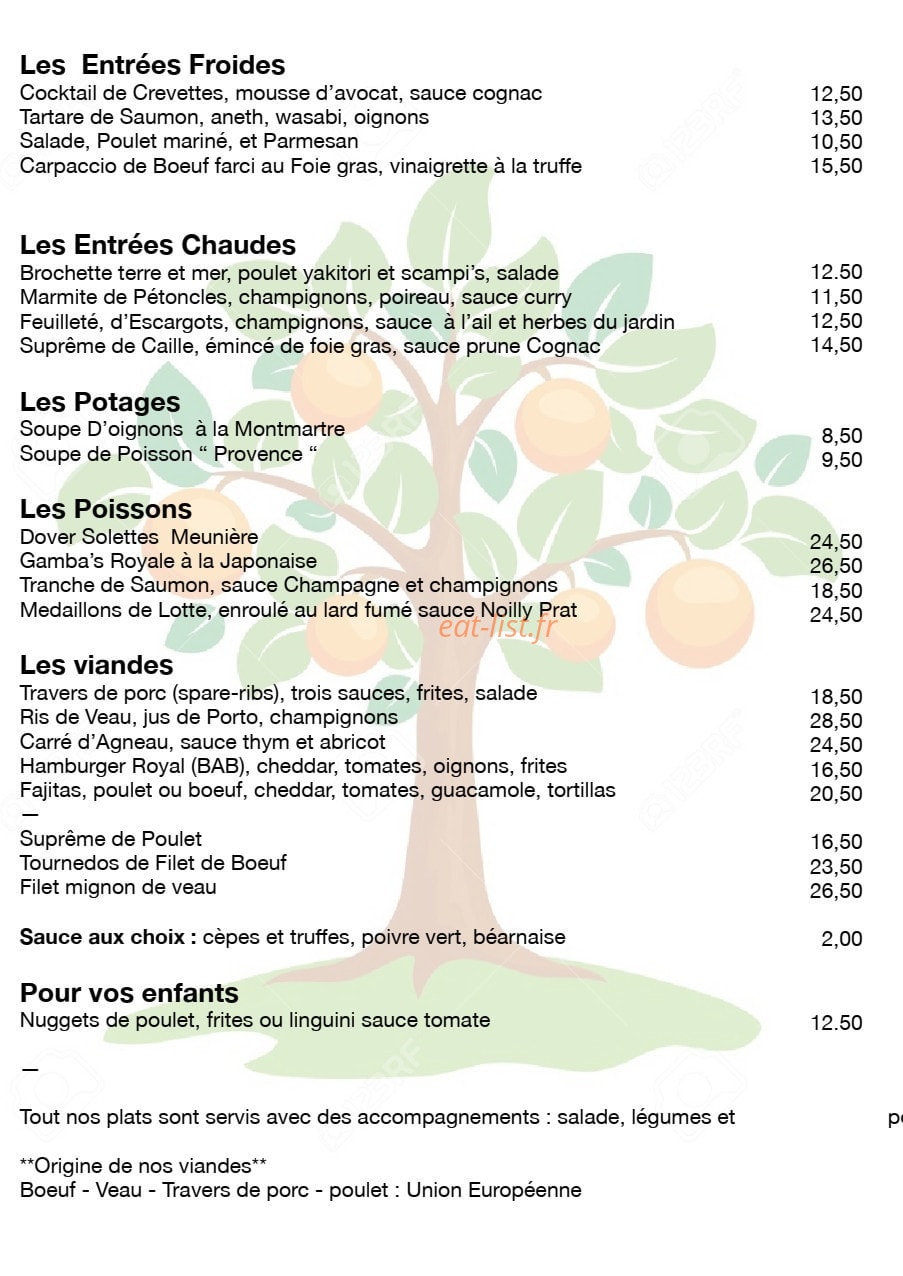 La Mandarine — carte page 1