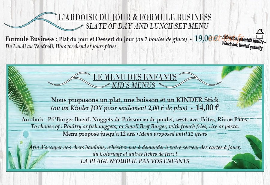 La Plage — carte page 7