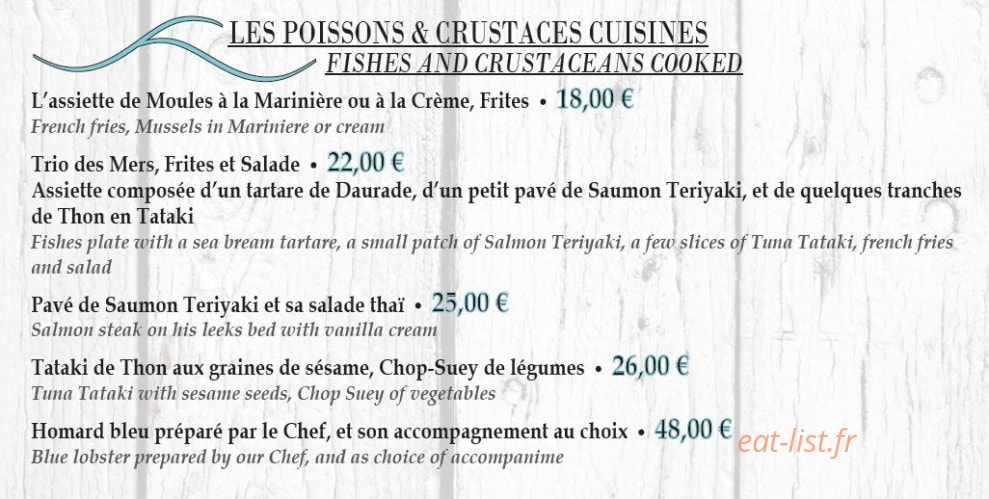 La Plage — carte page 2