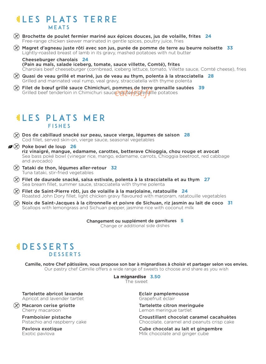 Le Blue Lemon — carte page 2