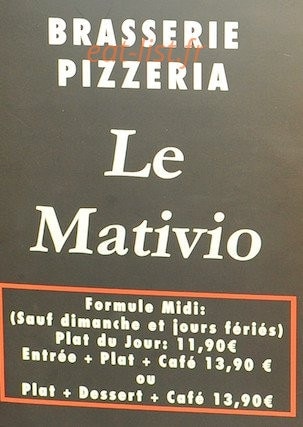 Le Mativio — carte page 1