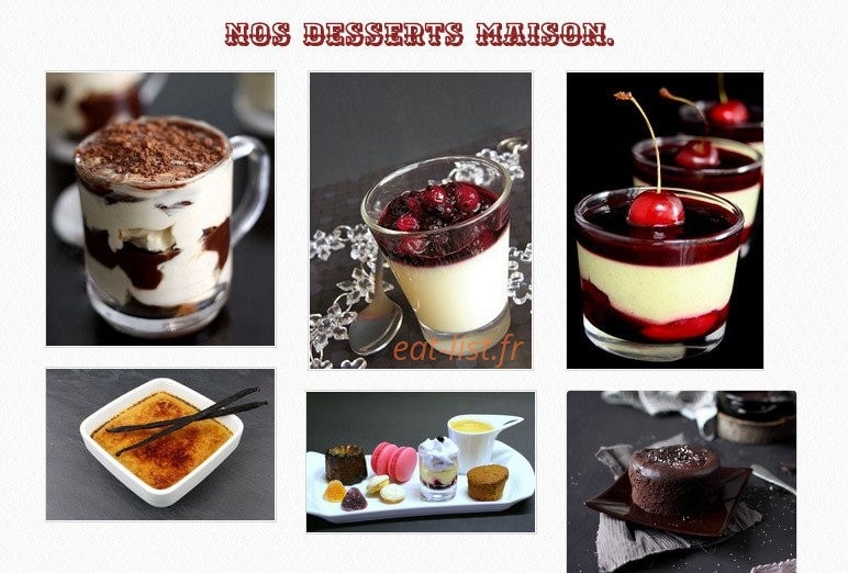 Carte et menu de Le Napoule Grill à Mandelieu la Napoule — Desserts