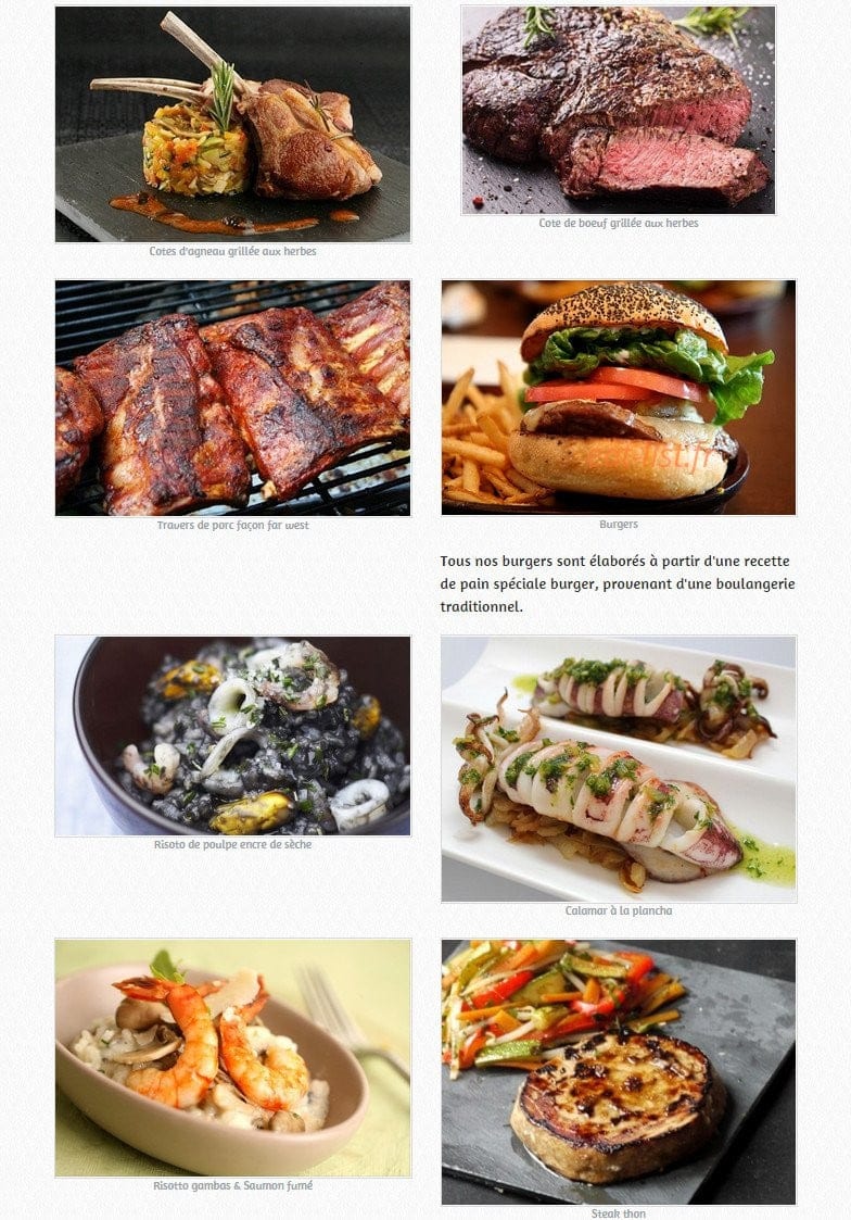 Carte et menu de Le Napoule Grill à Mandelieu la Napoule — Spécialités