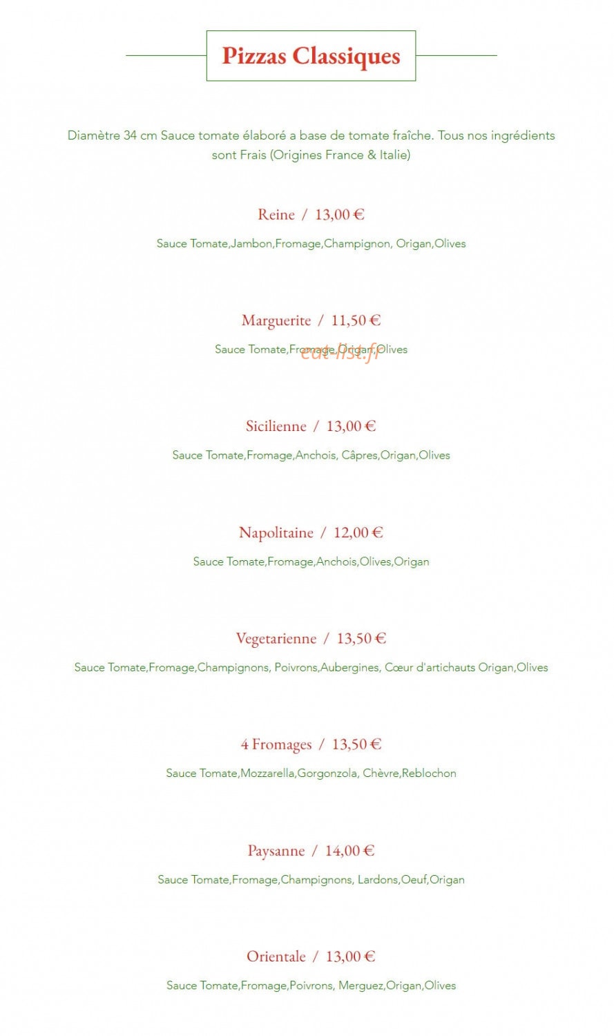 Lombardi's Pizza — carte page 2
