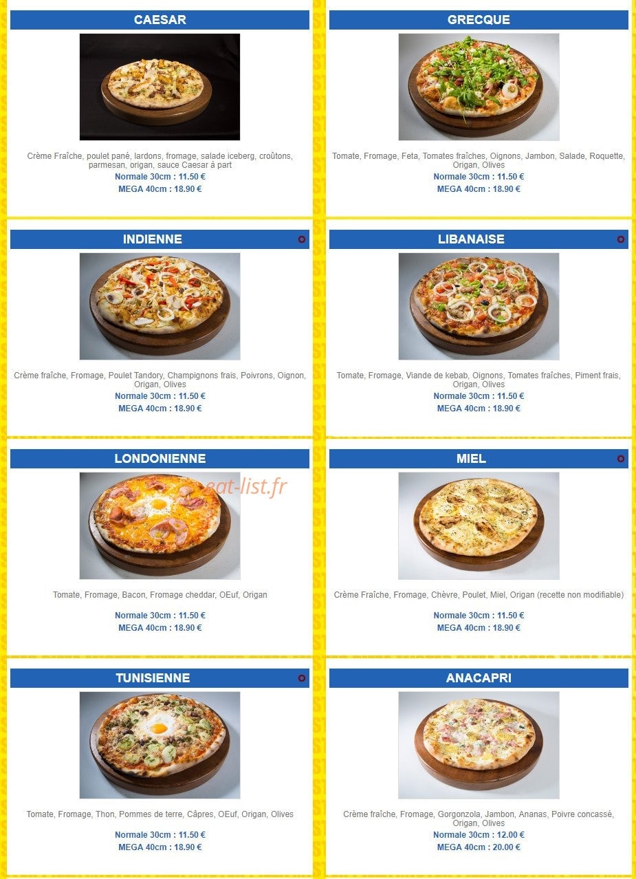 Mister Pizza — carte page 5