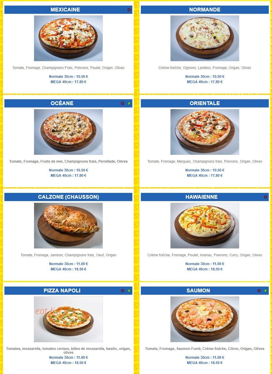 Mister Pizza — carte page 4