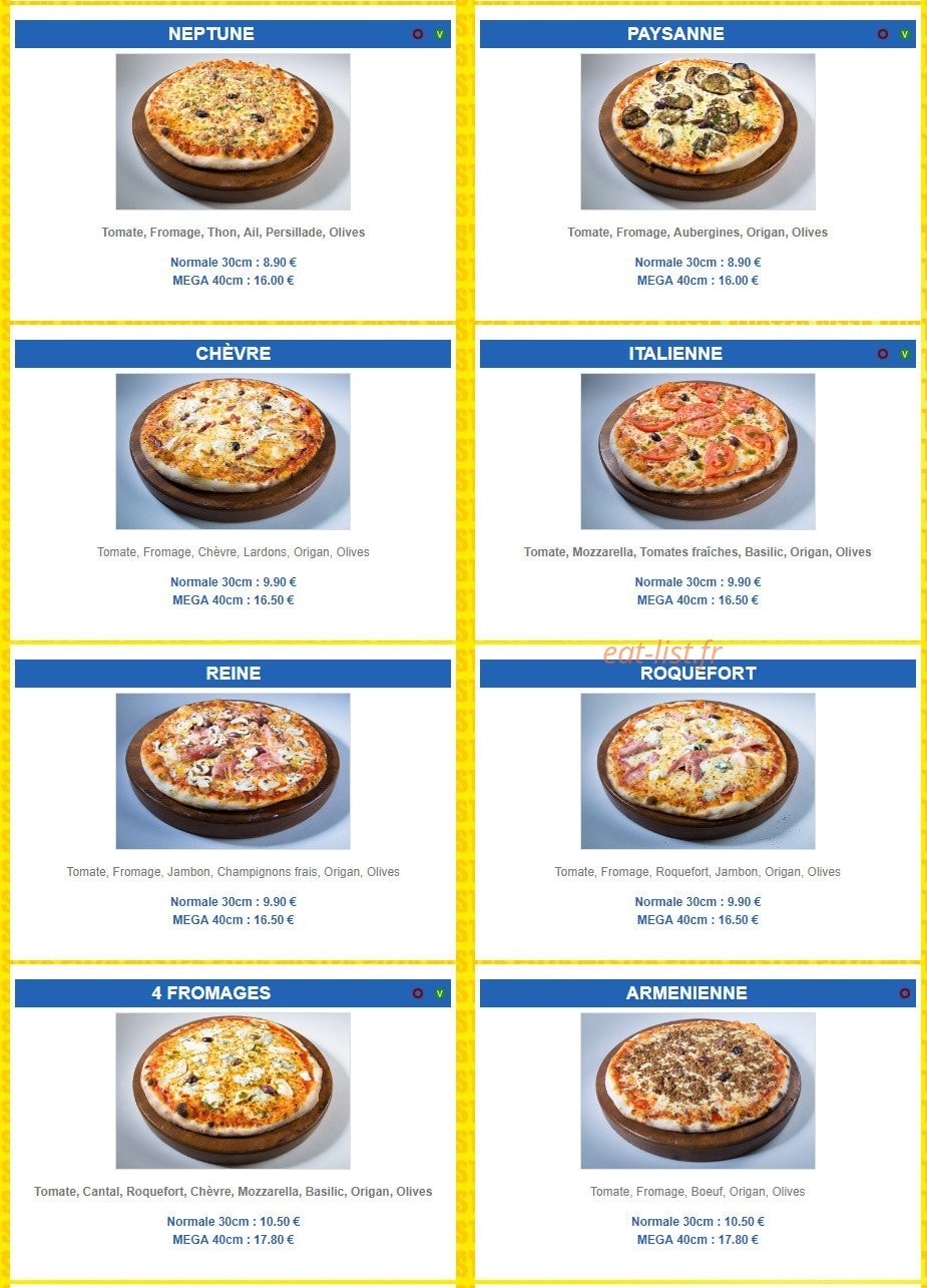 Mister Pizza — carte page 3