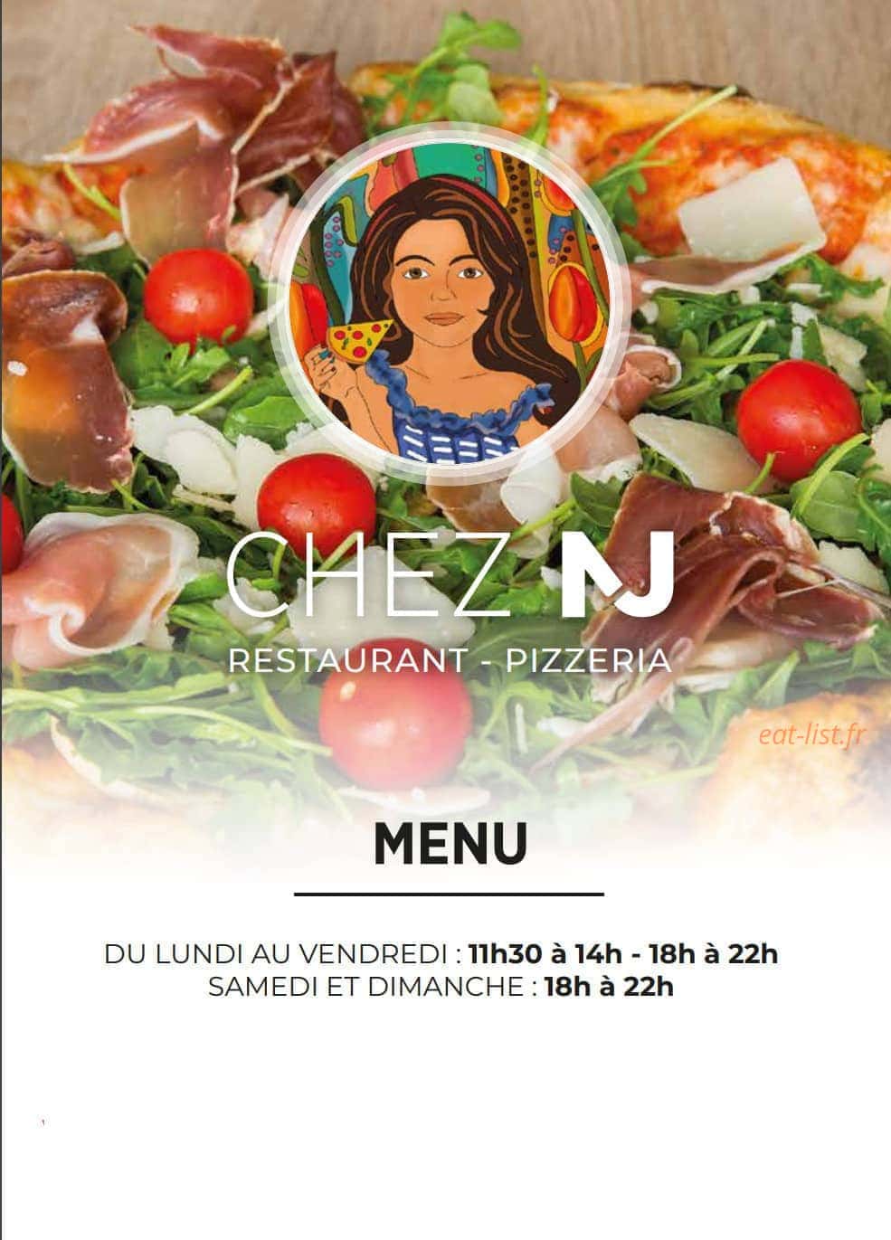 NJ Pizza — carte page 1