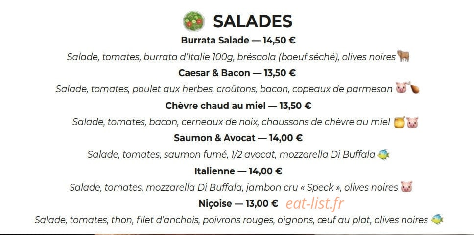 NJ Pizza — carte page 3
