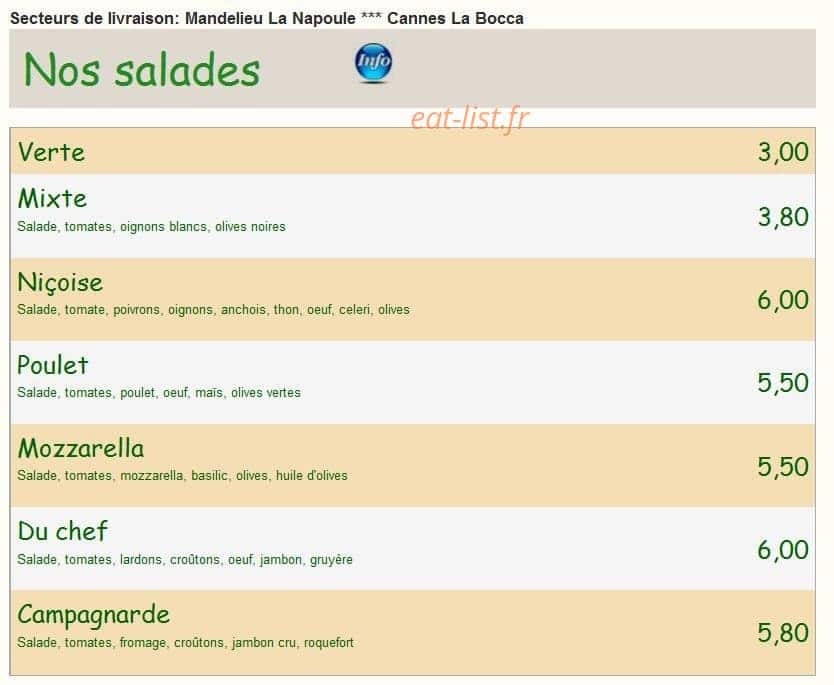 Pizza François — carte page 2