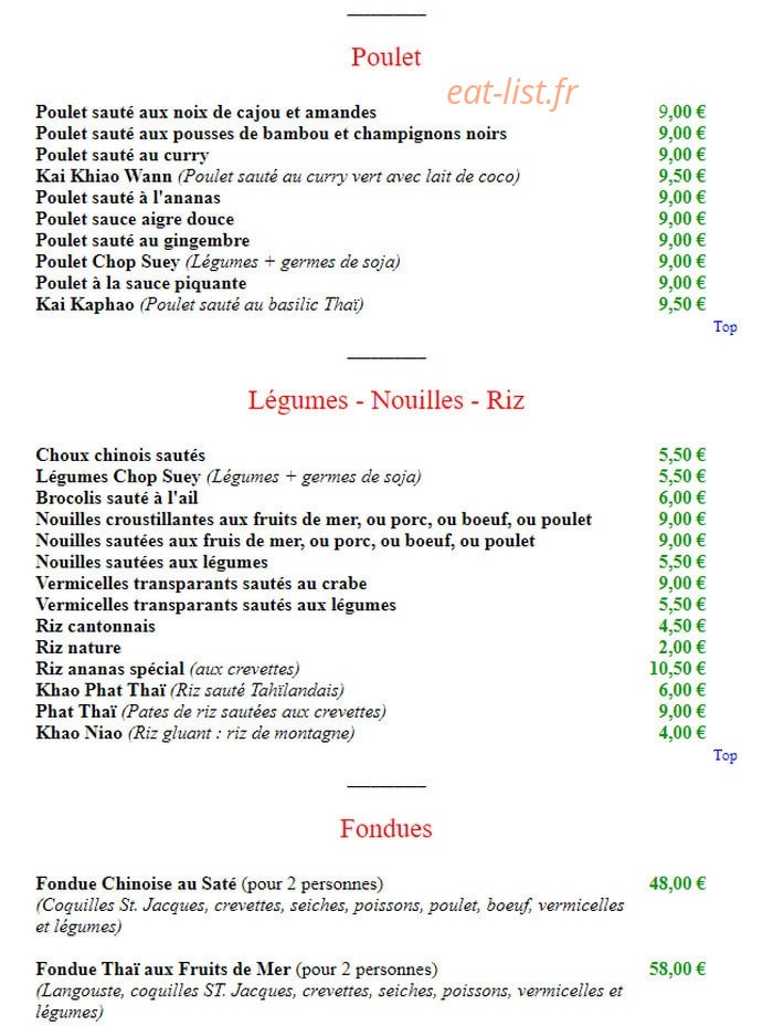 That Thaï — carte page 7