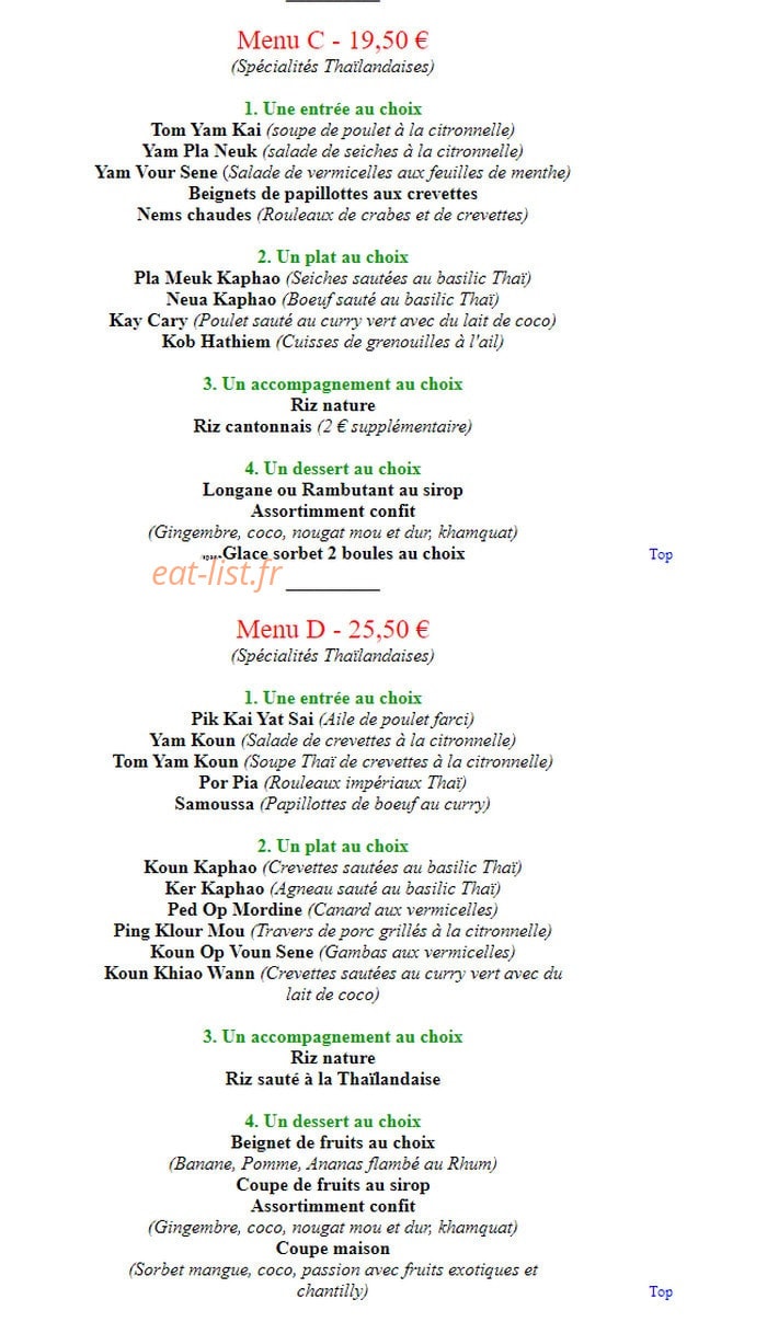 That Thaï — carte page 2