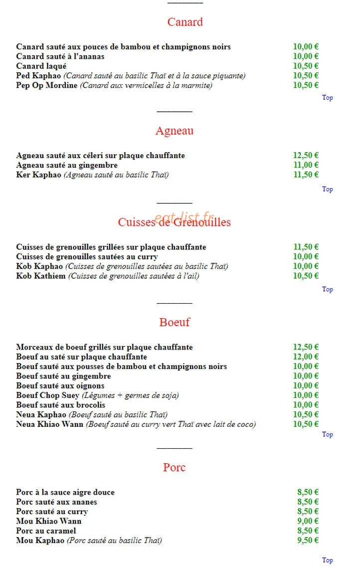 That Thaï — carte page 6