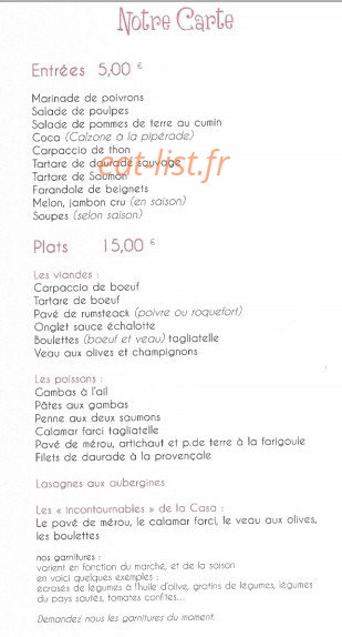 Casa Kemia — carte page 2