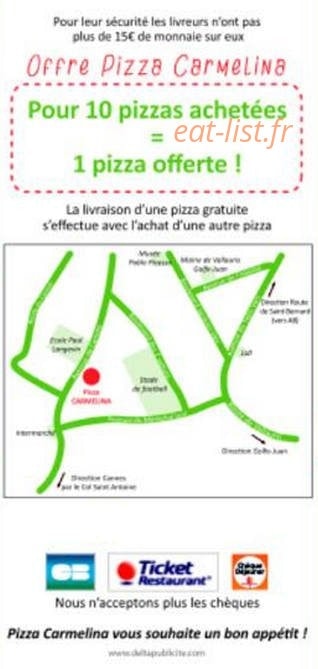 Pizza carmelina — carte page 6