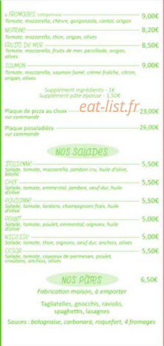 Pizza carmelina — carte page 3