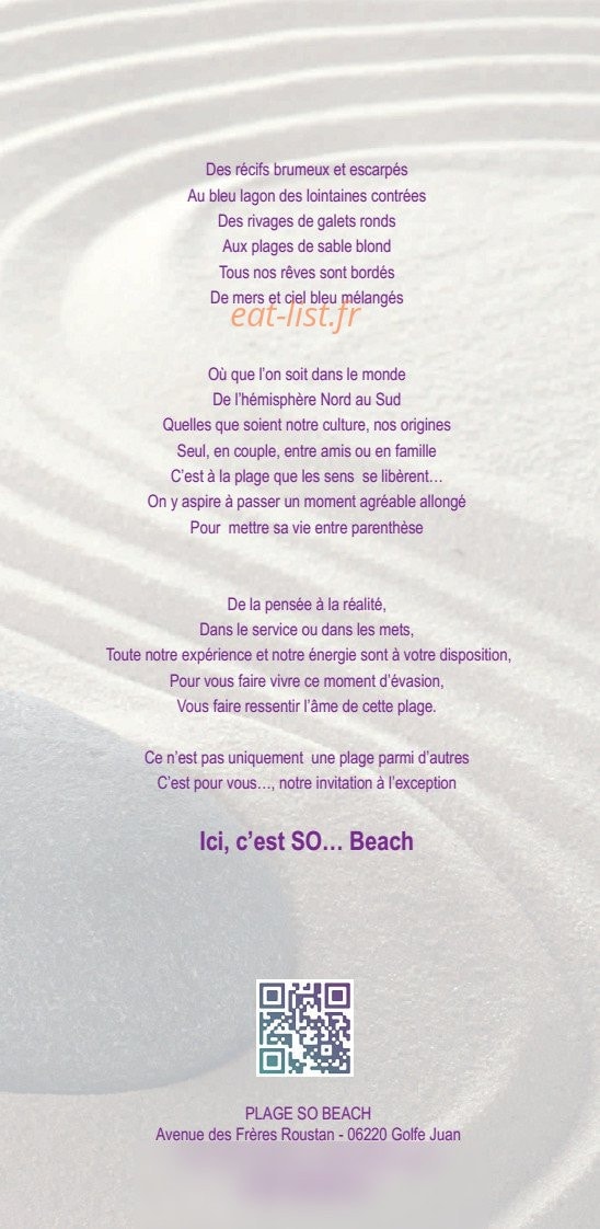 So Beach — carte page 6