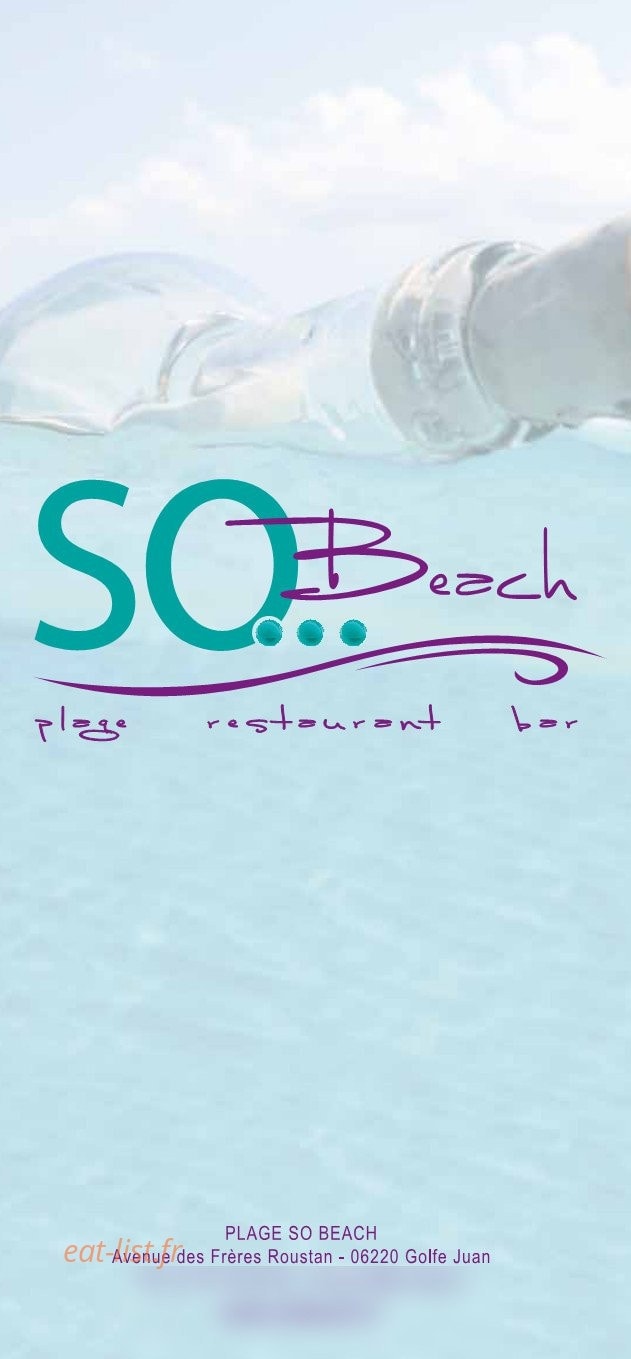 So Beach — carte page 11
