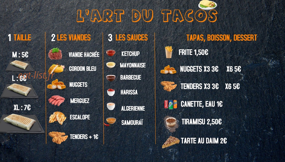 Art Tacos — carte page 3