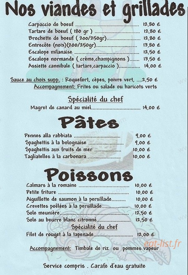 Auberge du Gros Pin — carte page 7