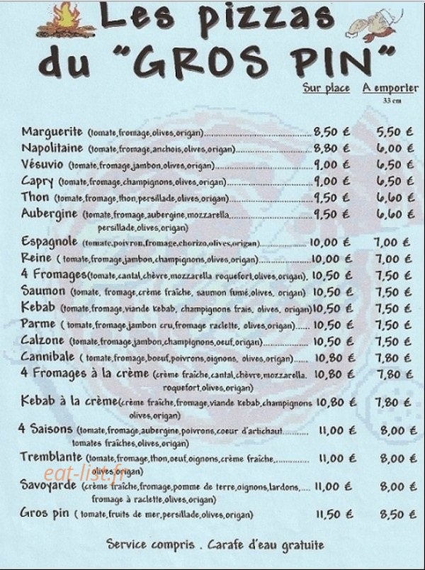 Auberge du Gros Pin — carte page 4