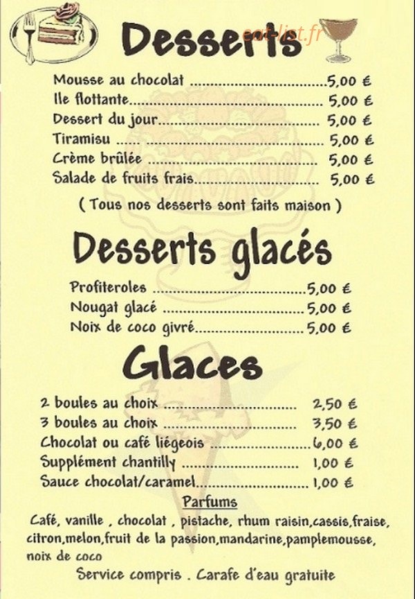 Auberge du Gros Pin — carte page 2