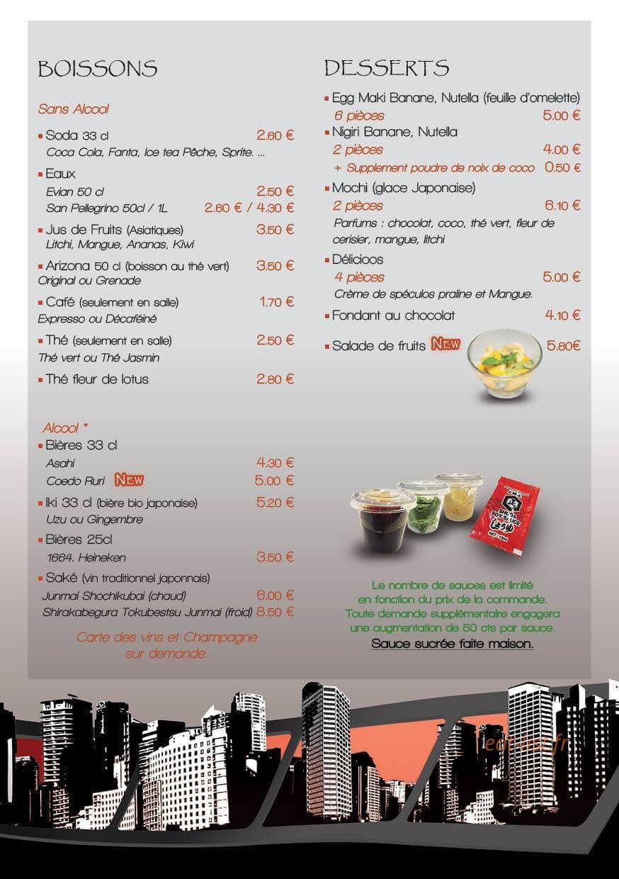 Cosmo Sushi — carte page 8