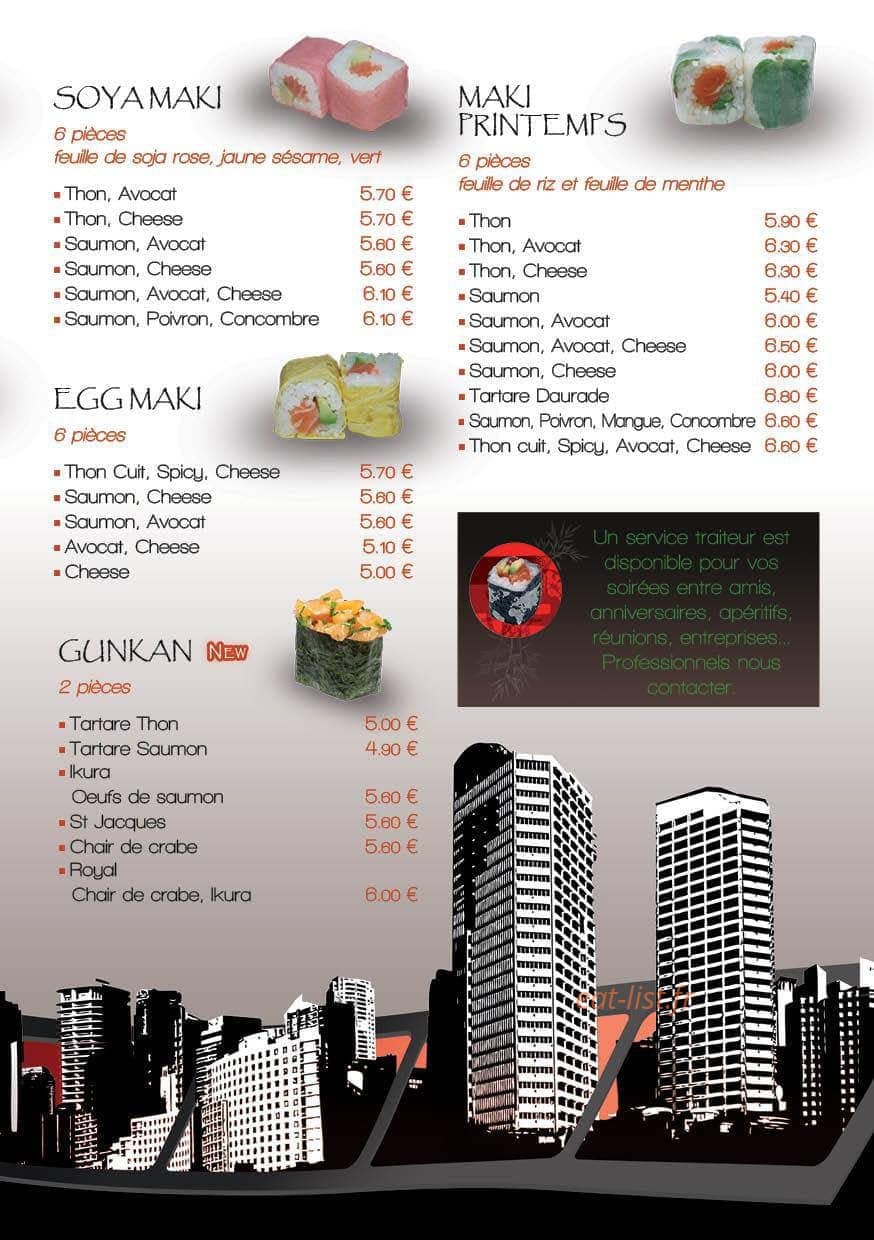 Cosmo Sushi — carte page 9