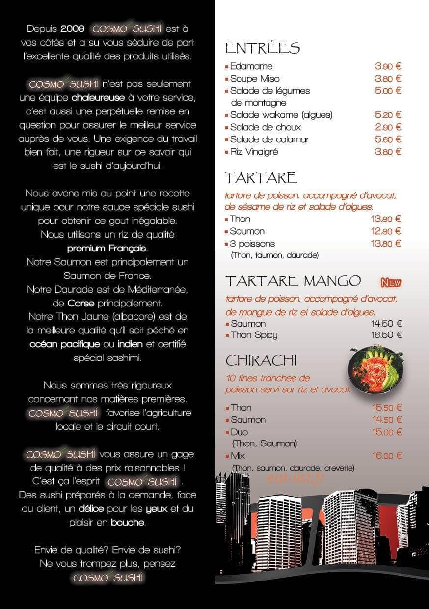 Cosmo Sushi — carte page 3