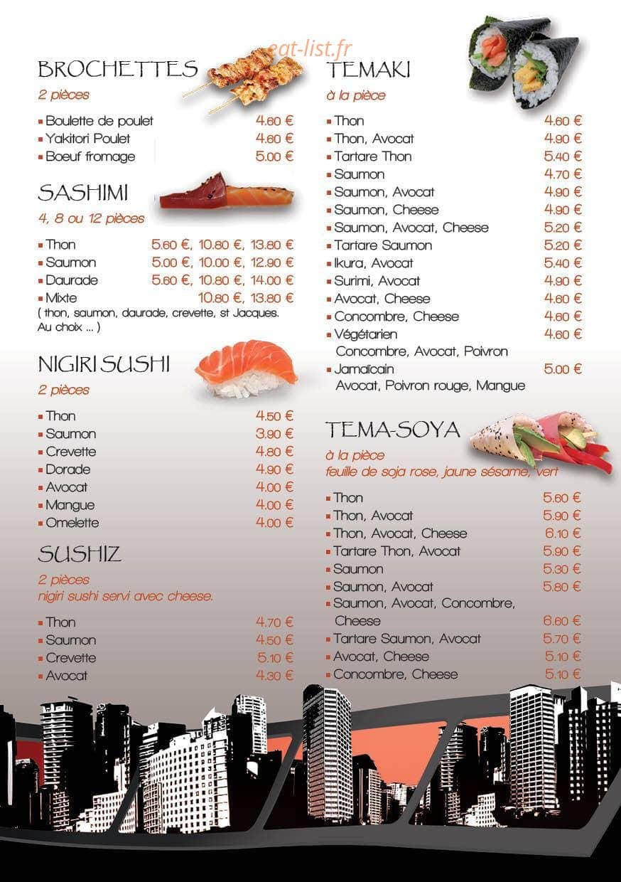 Cosmo Sushi — carte page 4