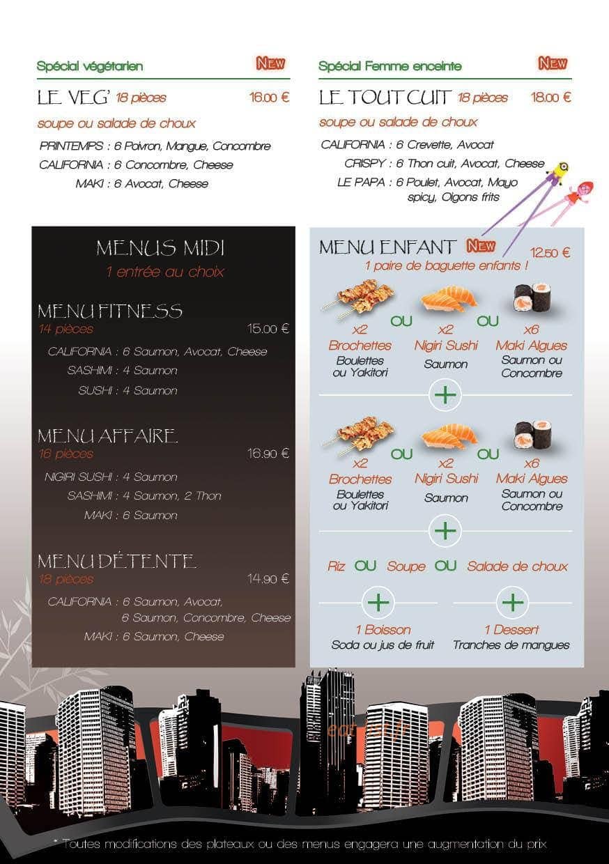 Cosmo Sushi — carte page 2