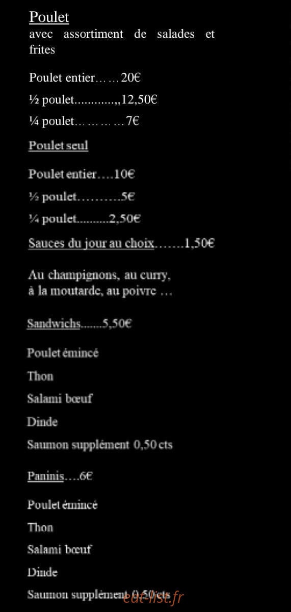 Fresh chicken — carte page 2